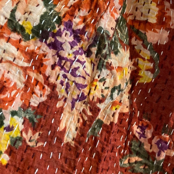 Kantha Infinity Scarf, Vibrant‎ Floral - Picture 1 of 5